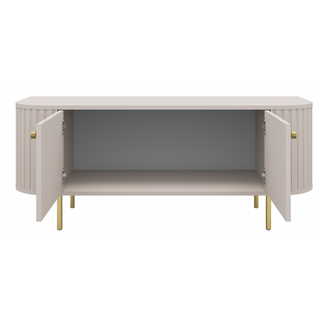 Szafka rtv beżowa zaokrąglone boki frez 302 OLIVO